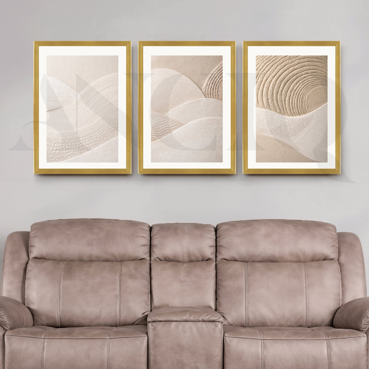 Neutral Textured Abstract Terrain Gallery Wall – Set of 3 Minimal Artworks - 18 x 24 Inches – Asha Art Studio – Image 8