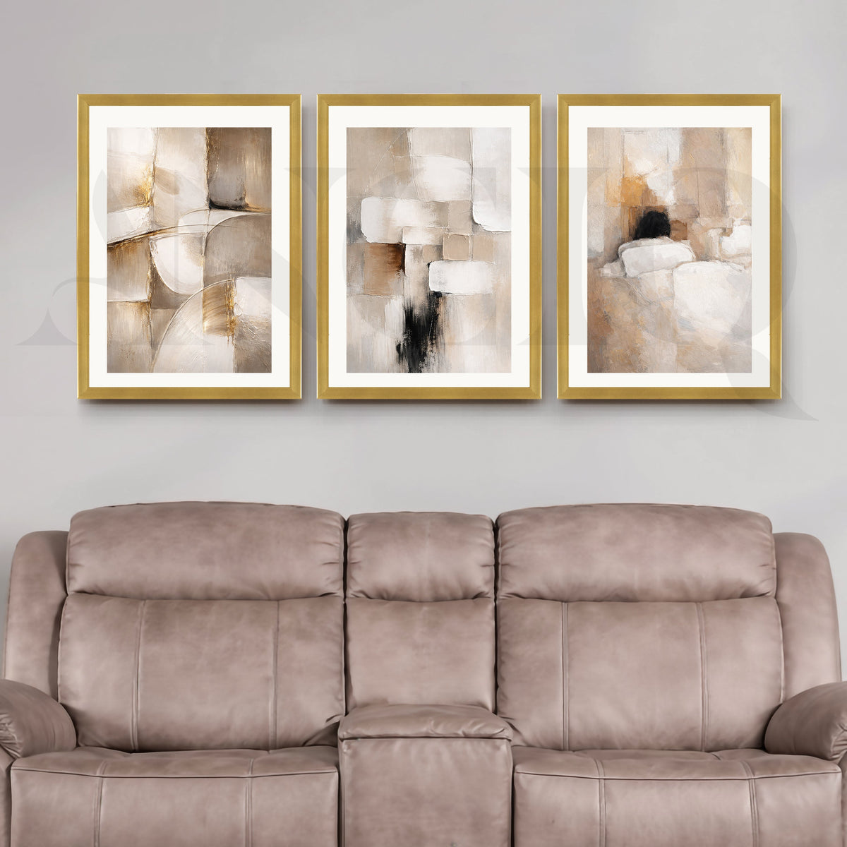 Earthy Textured Abstraction Gallery Wall – Set of 3 Contemporary Artworks - 18 x 24 Inches – Asha Art Studio – Image 8