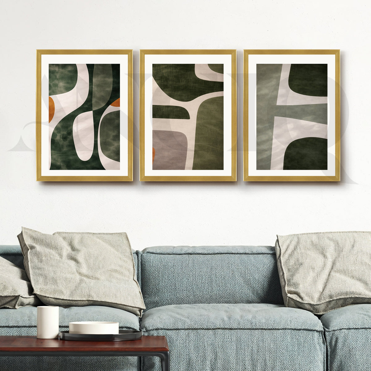 Organic Forms Abstract Gallery Wall – Set of 3 Contemporary Artworks - 18 x 24 Inches – Asha Art Studio – Image 8