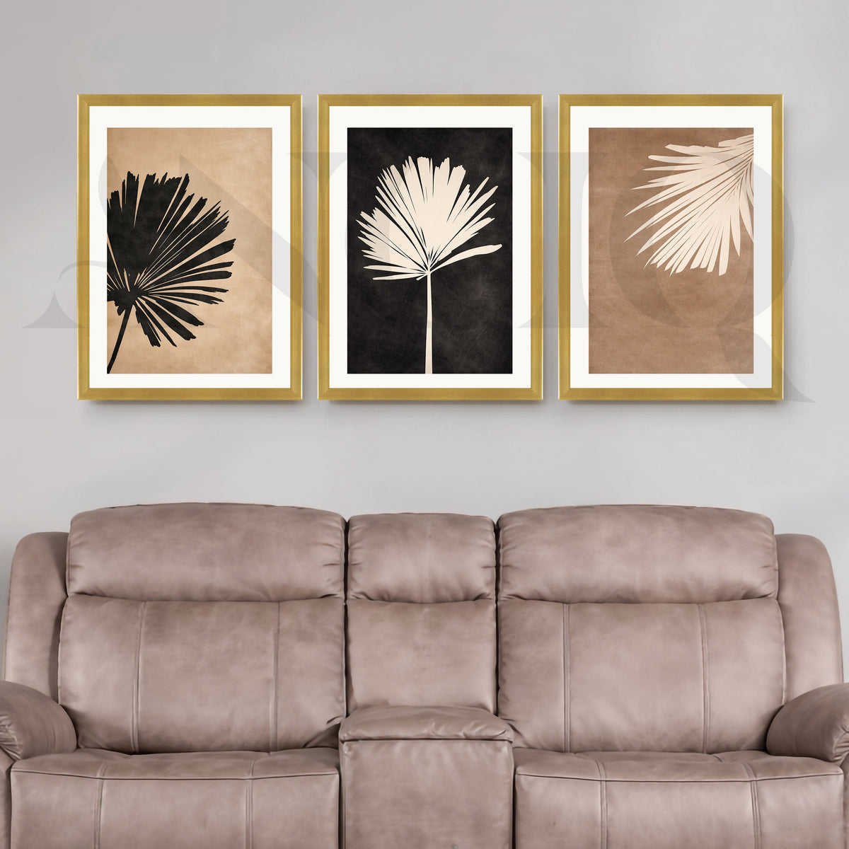 Monochrome Palm Silhouette Gallery Wall – Set of 3 Modern Botanical Artworks - 18 x 24 Inches – Asha Art Studio – Image 8