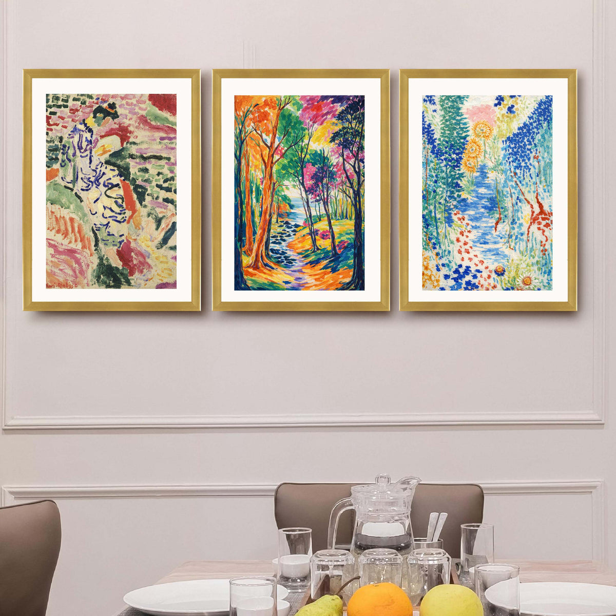 Colourful Impressionist Garden Gallery Wall Set of 3 - 18 x 24 Inches – Asha Art Studio – Image 8