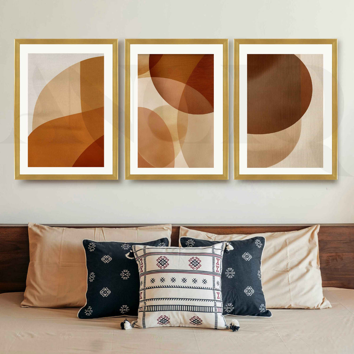Warm Earthy Geometric Gallery Wall Artwork Set of 3 – Asha Art Studio – Image 8