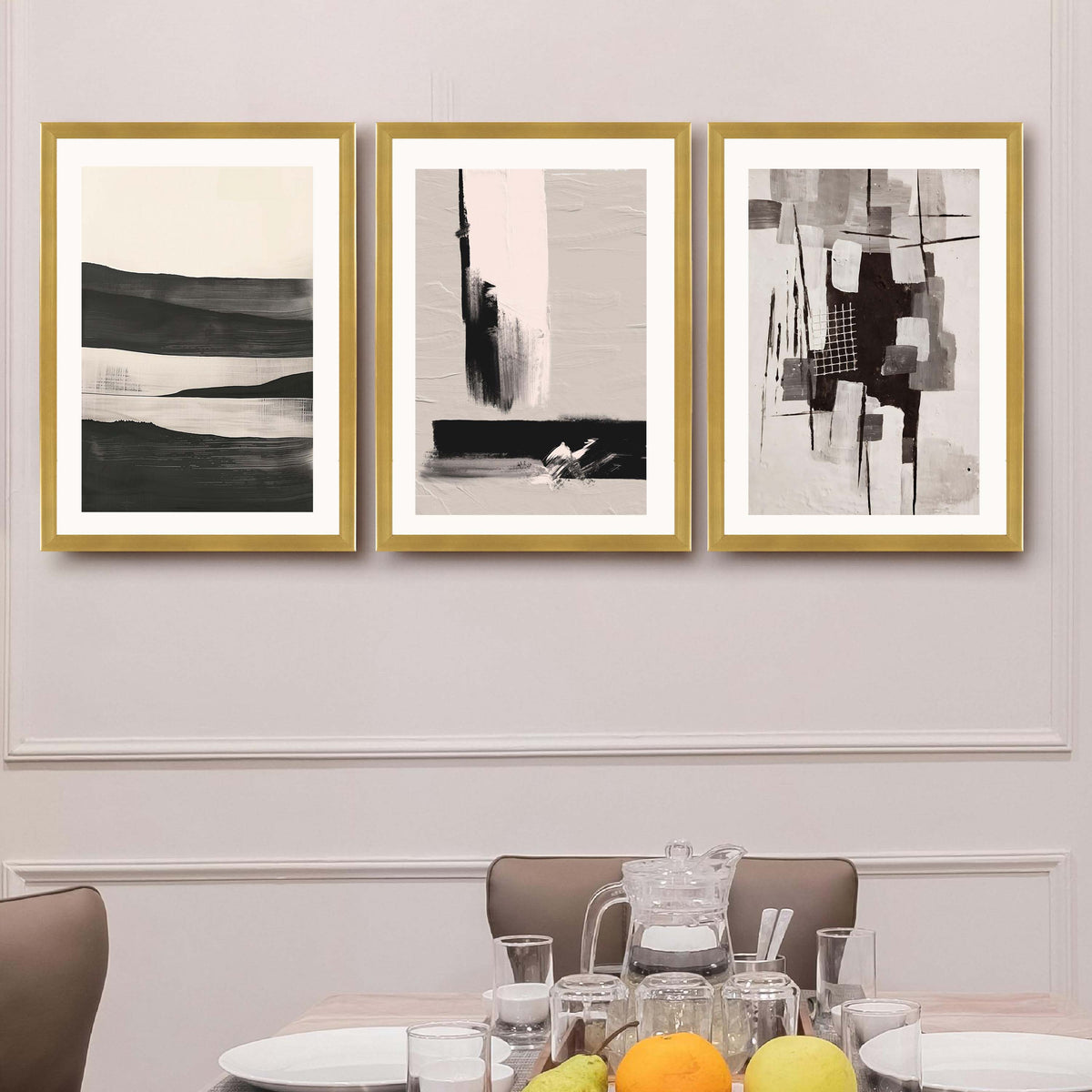 Monochrome Abstract Gallery Wall Set of 3 - 18 x 24 Inches – Asha Art Studio – Image 8