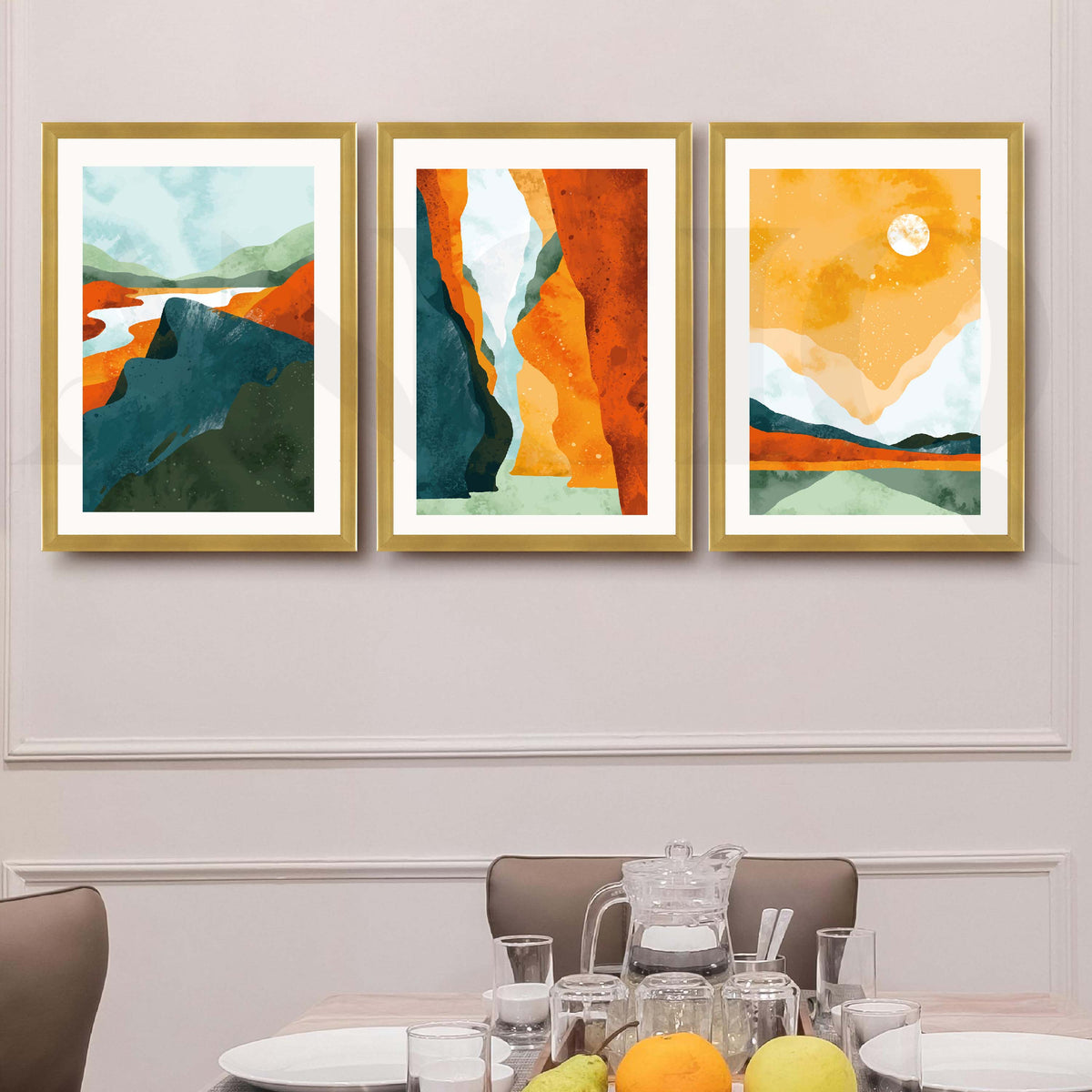 Vibrant Canyon Landscape Gallery Wall Artwork Set of 3 – Asha Art Studio – Image 8