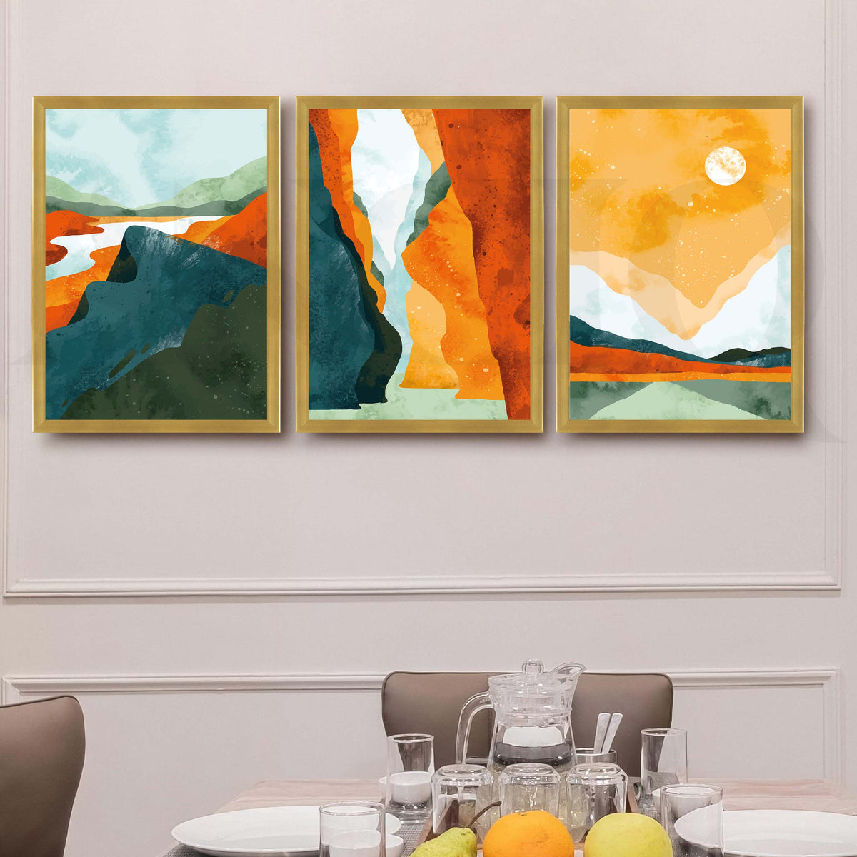 Vibrant Canyon Landscape Gallery Wall Artwork Set of 3 – Asha Art Studio – Image 4