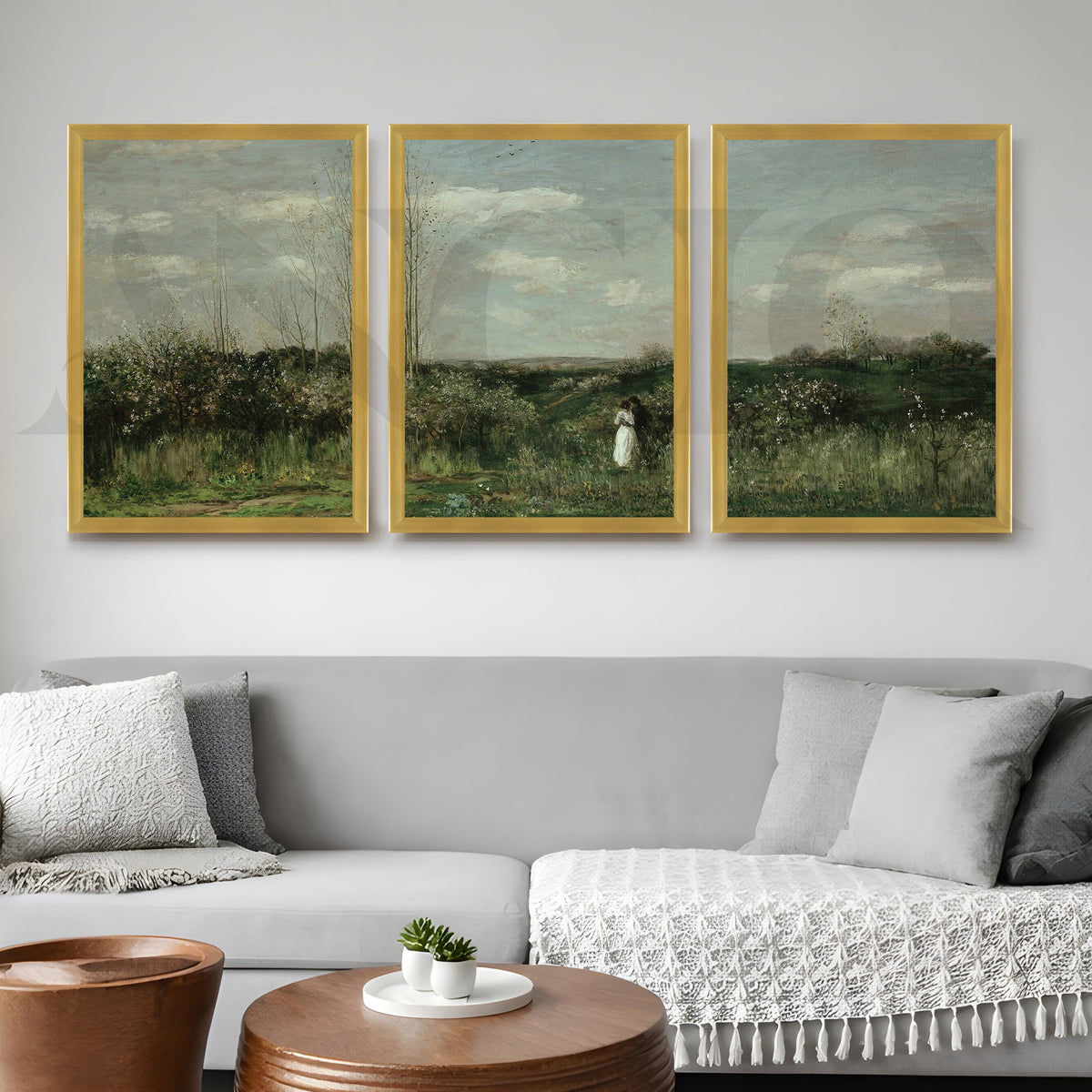 Serene Countryside Meadow Gallery Wall – Set of 3 Classic Landscape Artworks - 18 x 24 Inches – Asha Art Studio – Image 8