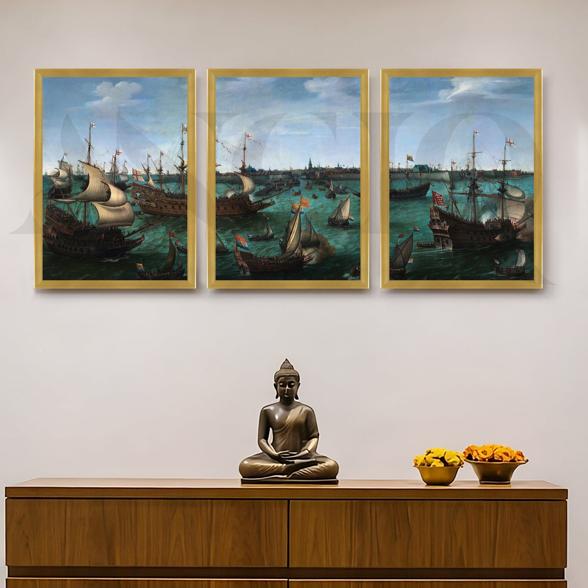 Historic Naval Fleet Gallery Wall – Set of 3 Classic Maritime Artworks - 18 x 24 Inches – Asha Art Studio – Image 8