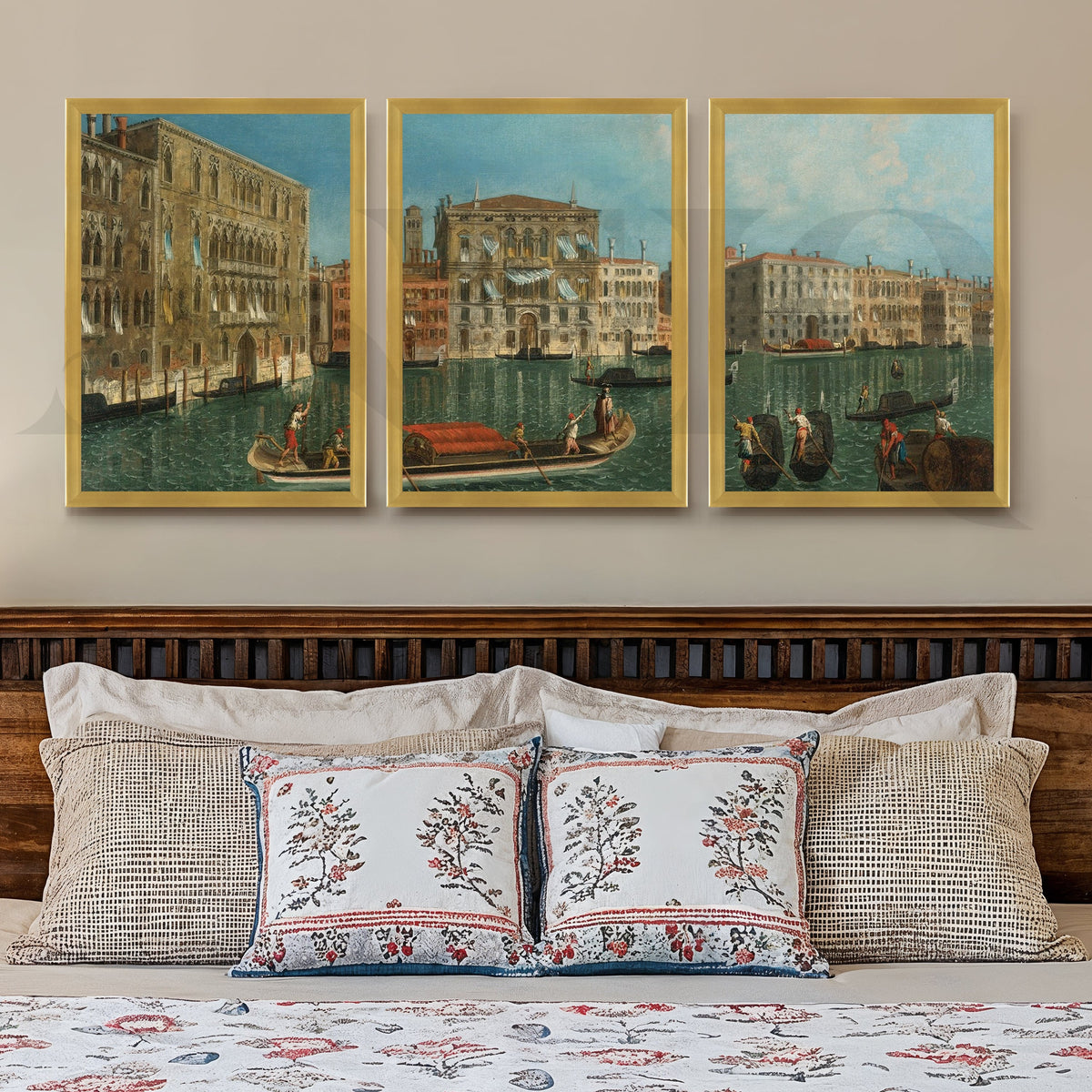 Venetian Canal Cityscape Gallery Wall – Set of 3 Classic European Artworks - 18 x 24 Inches – Asha Art Studio – Image 8