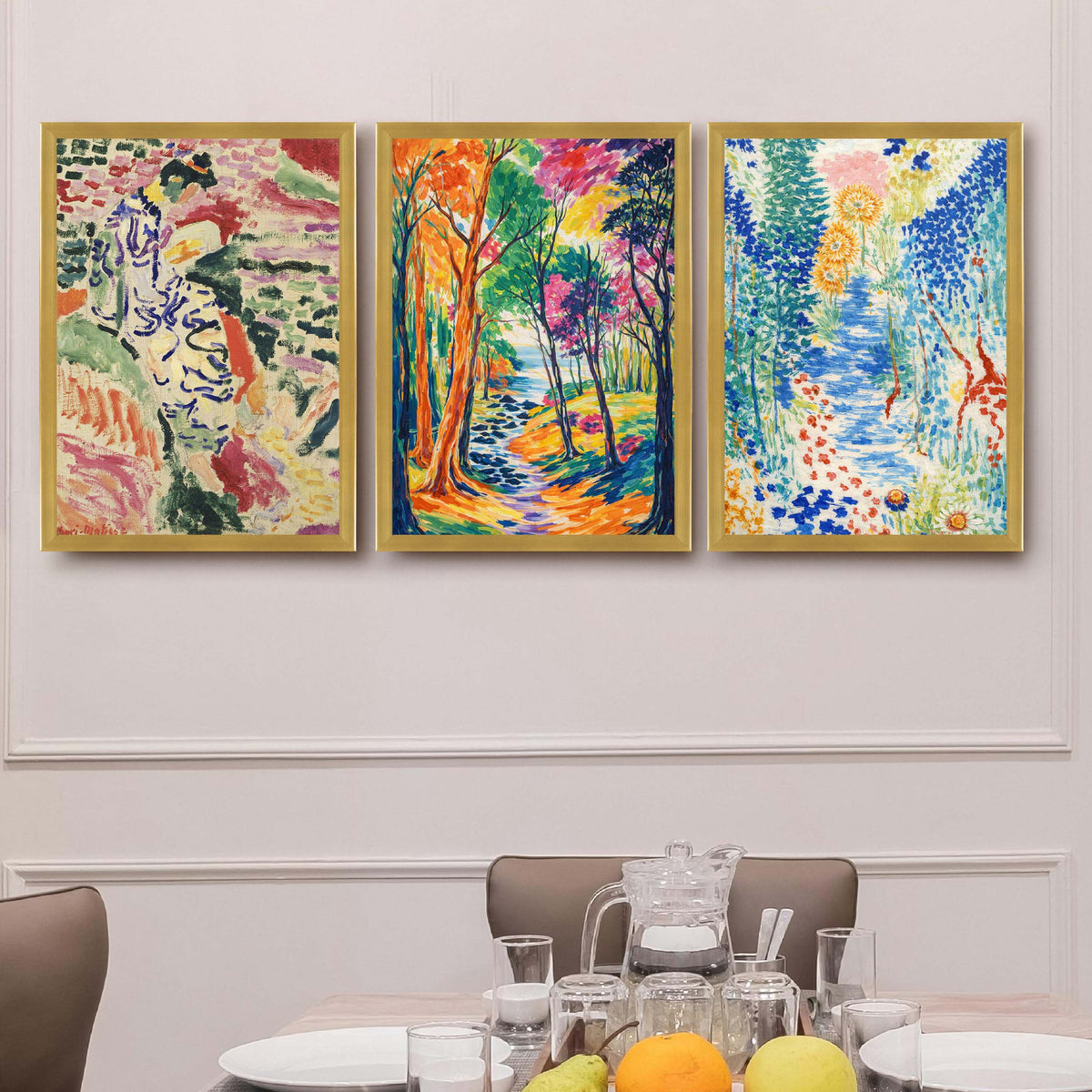 Colourful Impressionist Garden Gallery Wall Set of 3 - 18 x 24 Inches – Asha Art Studio – Image 4