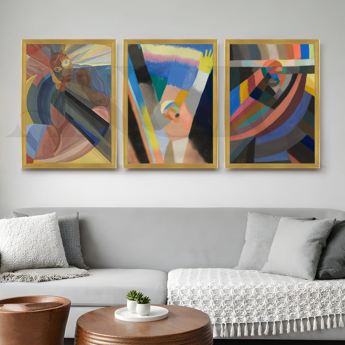 Color Spectrum Abstract Gallery Wall – Set of 3 Expressionist Artworks - 18 x 24 Inches – Asha Art Studio – Image 8