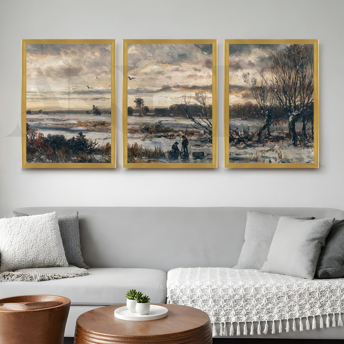 Moody Winter Countryside Gallery Wall – Set of 3 Atmospheric Landscape Artworks - 18 x 24 Inches – Asha Art Studio – Image 8