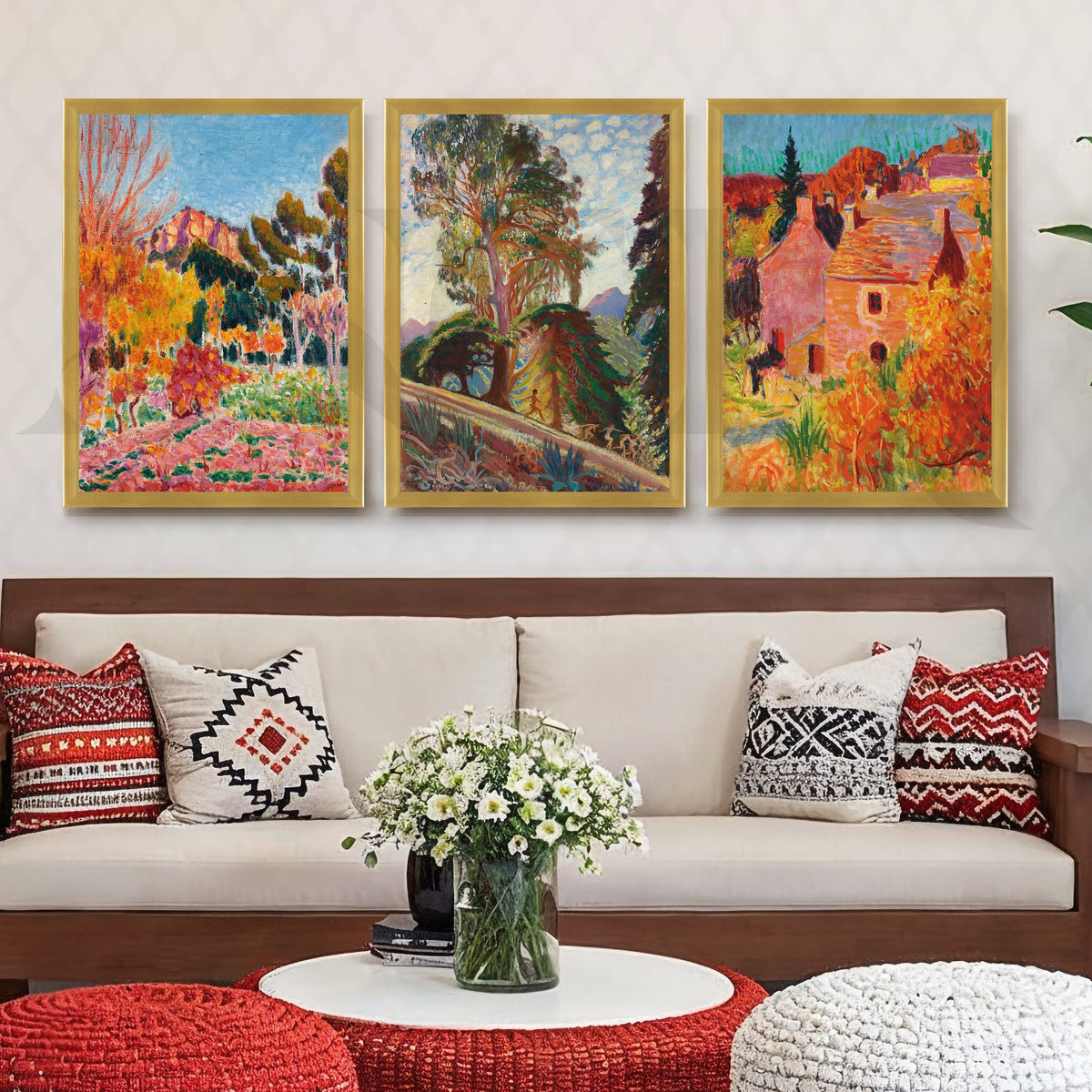 Vibrant Impressionist Countryside Gallery Wall – Set of 3 Vibrant Artworks - 18 x 24 Inches – Asha Art Studio – Image 8