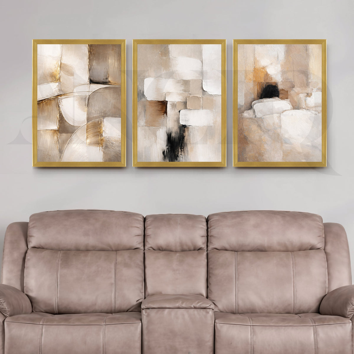 Earthy Textured Abstraction Gallery Wall – Set of 3 Contemporary Artworks - 18 x 24 Inches – Asha Art Studio – Image 4