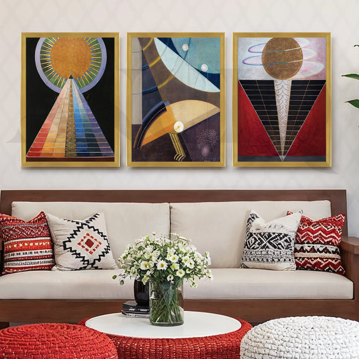 Sacred Geometry Cosmic Forms Gallery Wall – Set of 3 Abstract Symbolic Artworks - 18 x 24 Inches – Asha Art Studio – Image 8