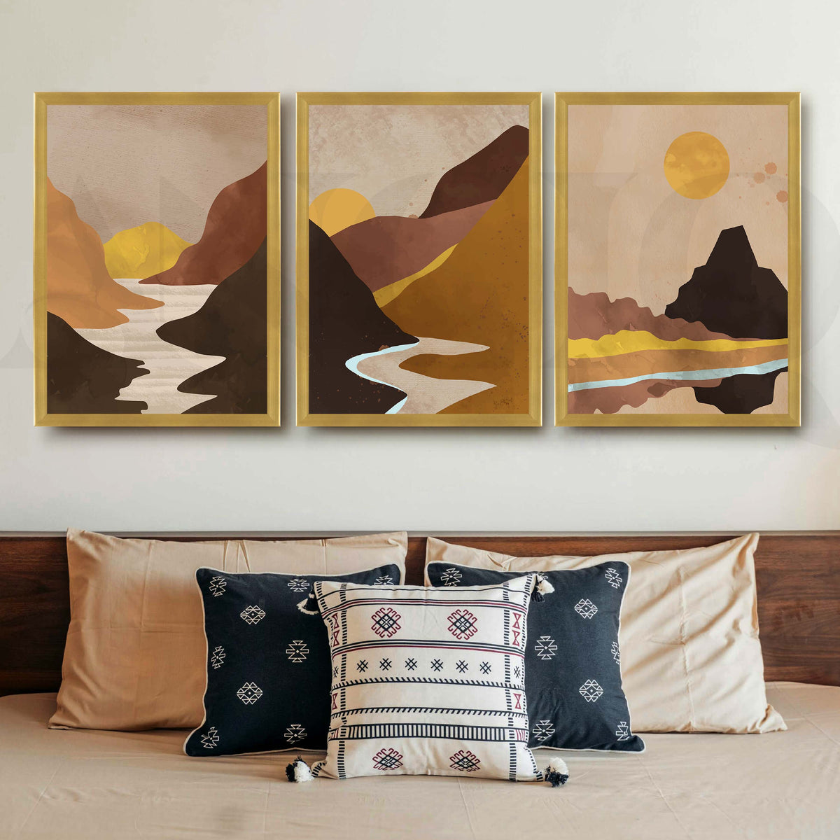 Warm Desert Landscape Gallery Wall Artwork Set of 3 – Asha Art Studio – Image 4