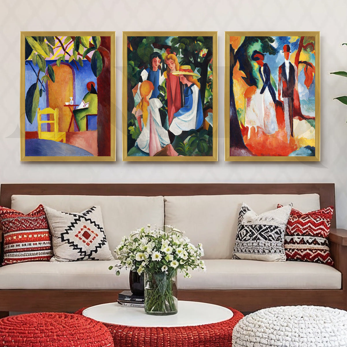 Expressionist Garden Scenes Gallery Wall – Set of 3 Modern Artworks - 18 x 24 Inches – Asha Art Studio – Image 8