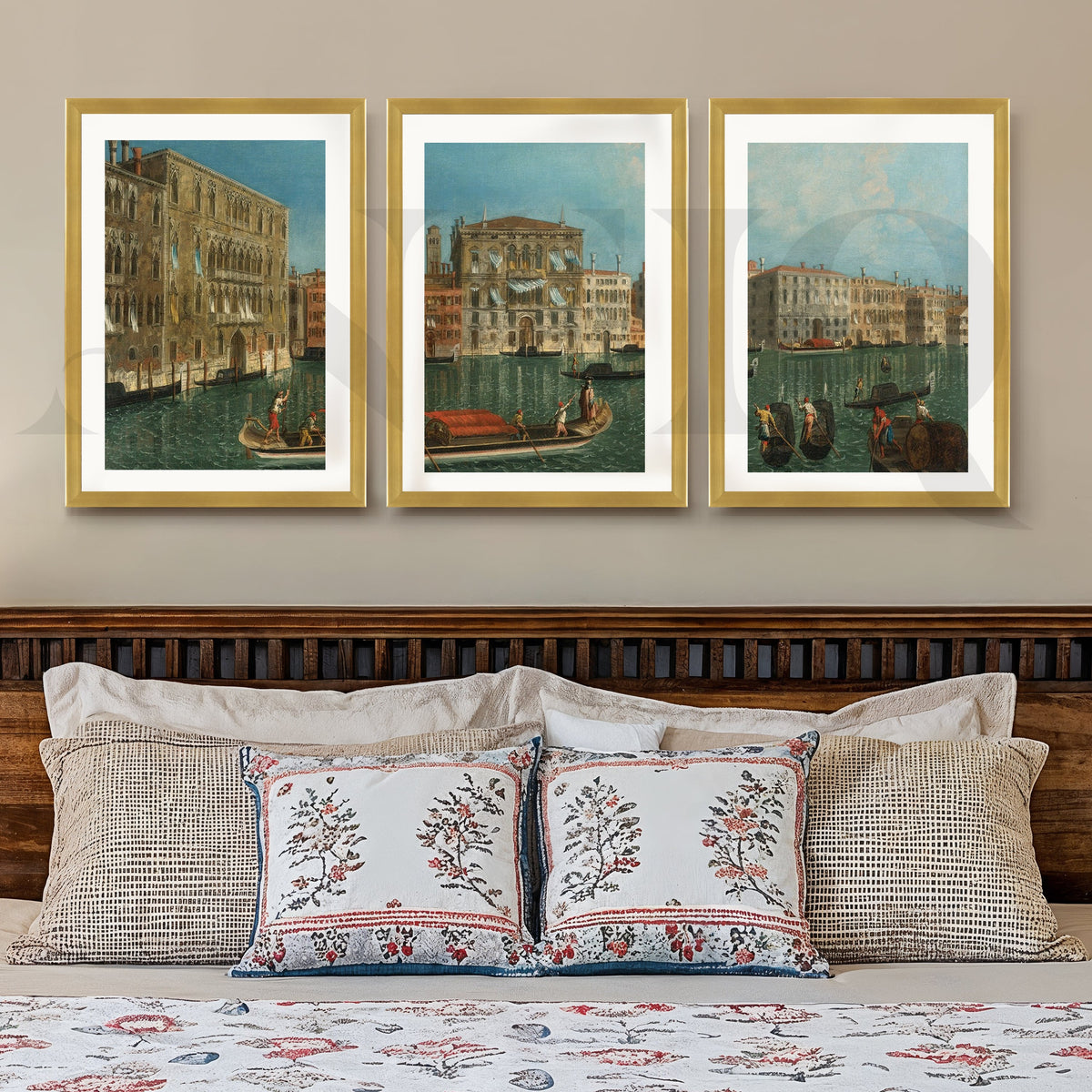 Venetian Canal Cityscape Gallery Wall – Set of 3 Classic European Artworks - 18 x 24 Inches – Asha Art Studio – Image 4