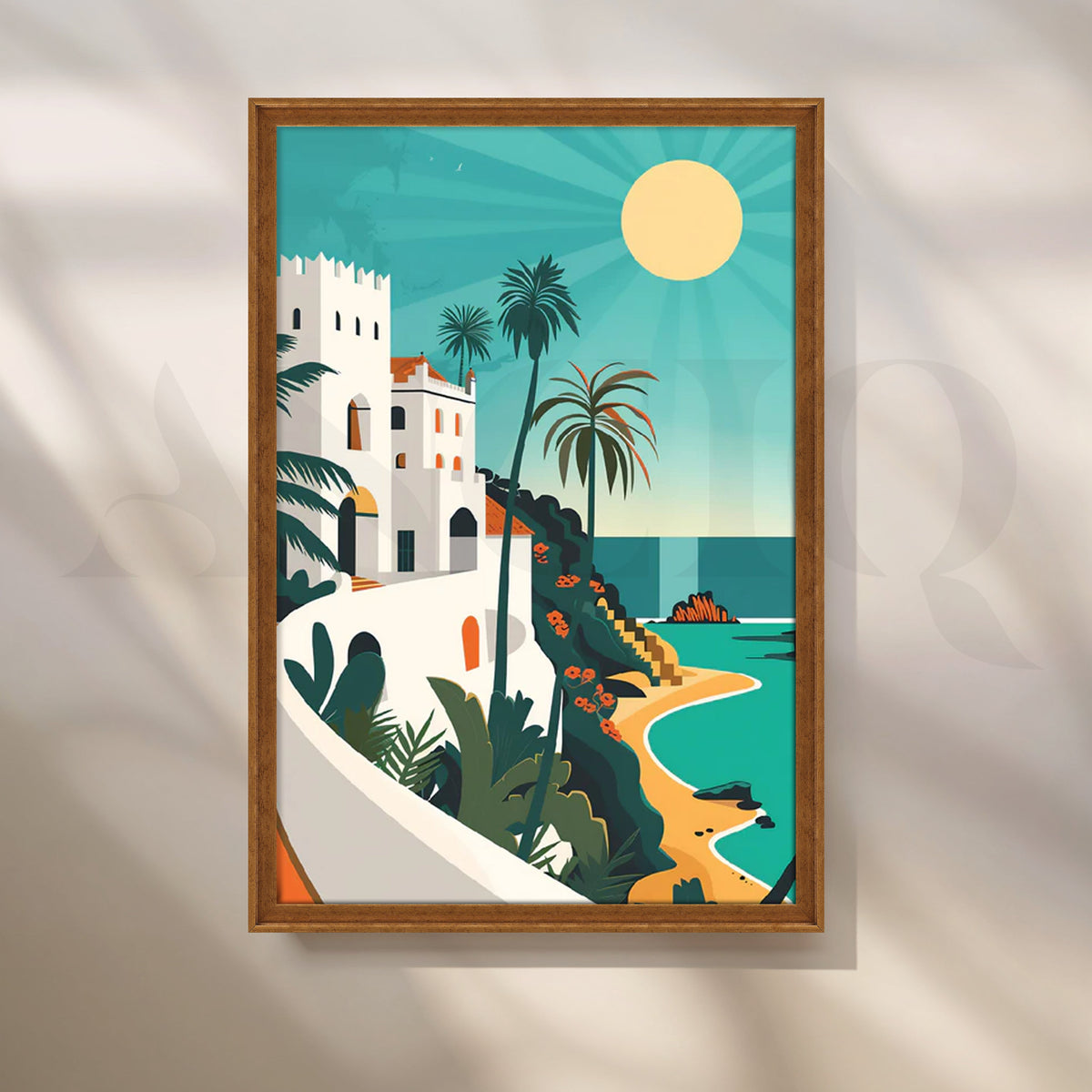 Mediterranean Sun Coast Canvas Artwork – Asha Art Studio – Image 6