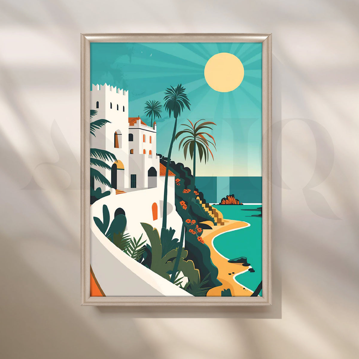 Mediterranean Sun Coast Canvas Artwork – Asha Art Studio – Image 4