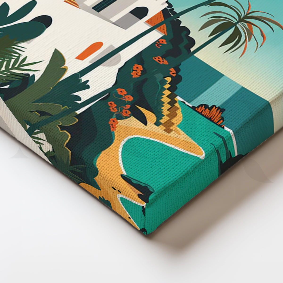 Mediterranean Sun Coast Canvas Artwork – Asha Art Studio – Image 2
