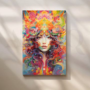 Blooming Aura Muse Canvas Painting for Living Room – Asha Art Studio