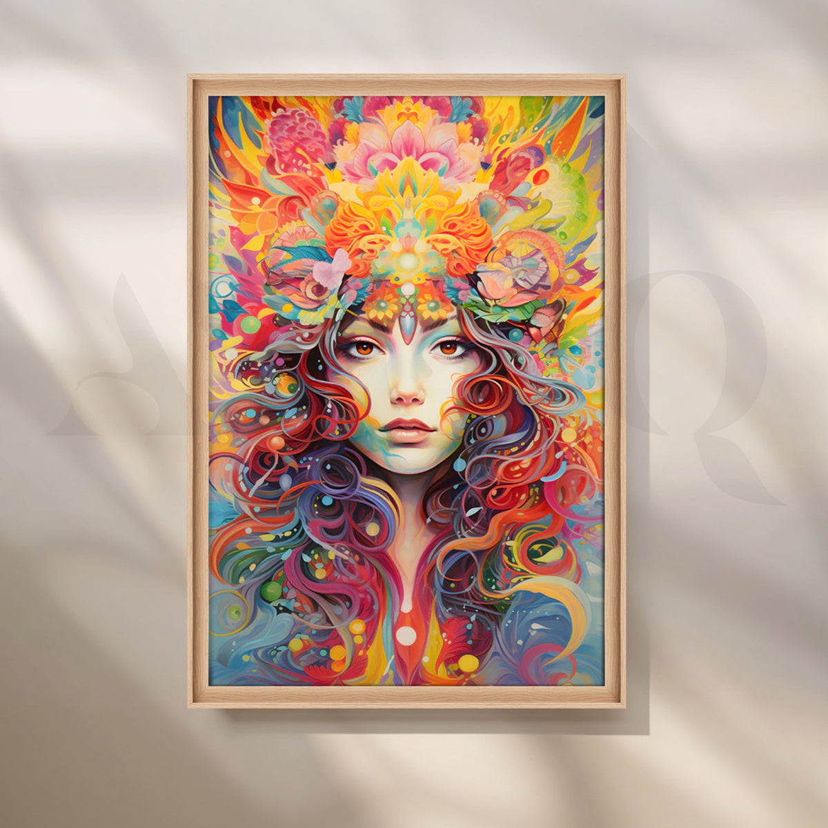 Blooming Aura Muse Canvas Painting for Living Room – Asha Art Studio – Image 5