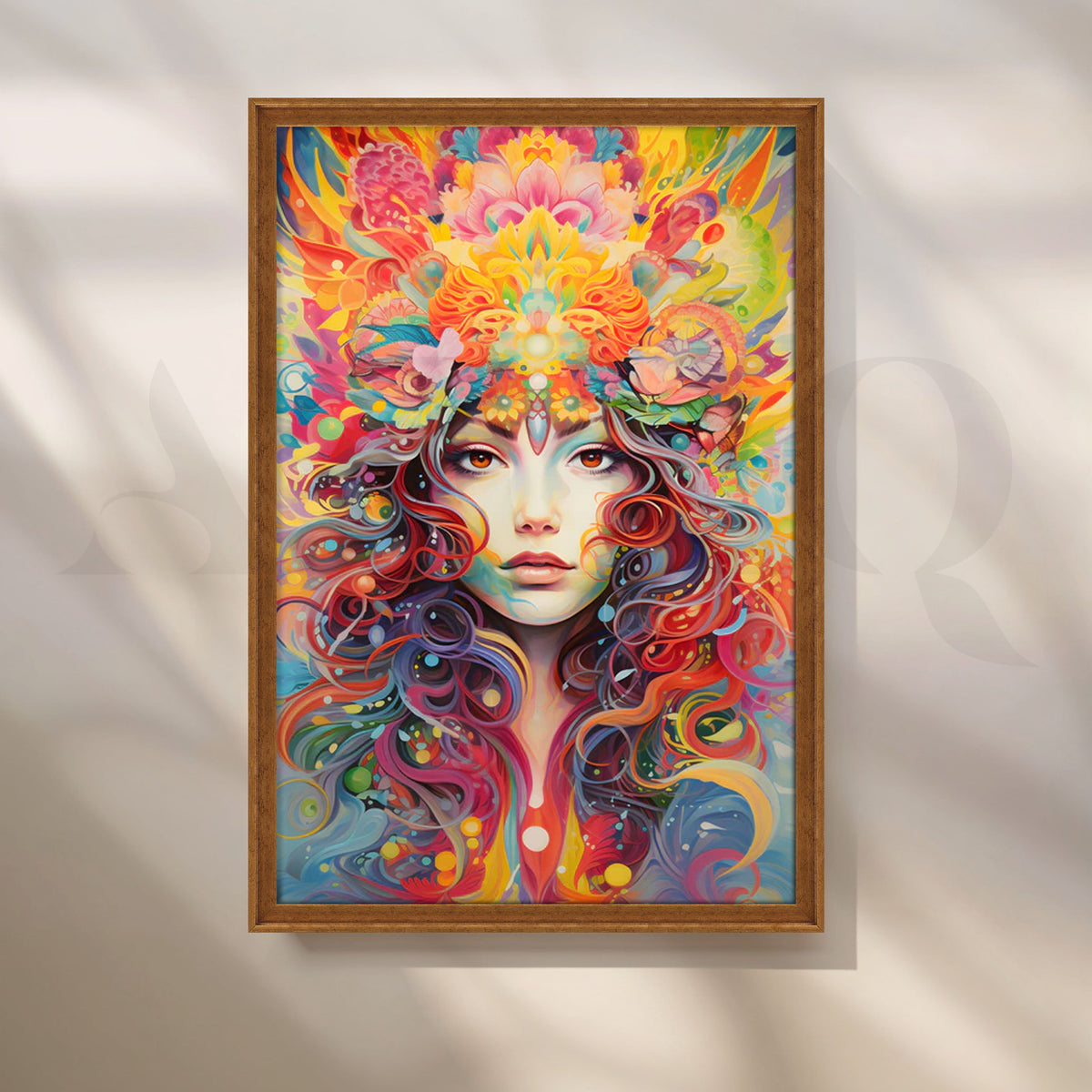 Blooming Aura Muse Canvas Painting for Living Room – Asha Art Studio – Image 6