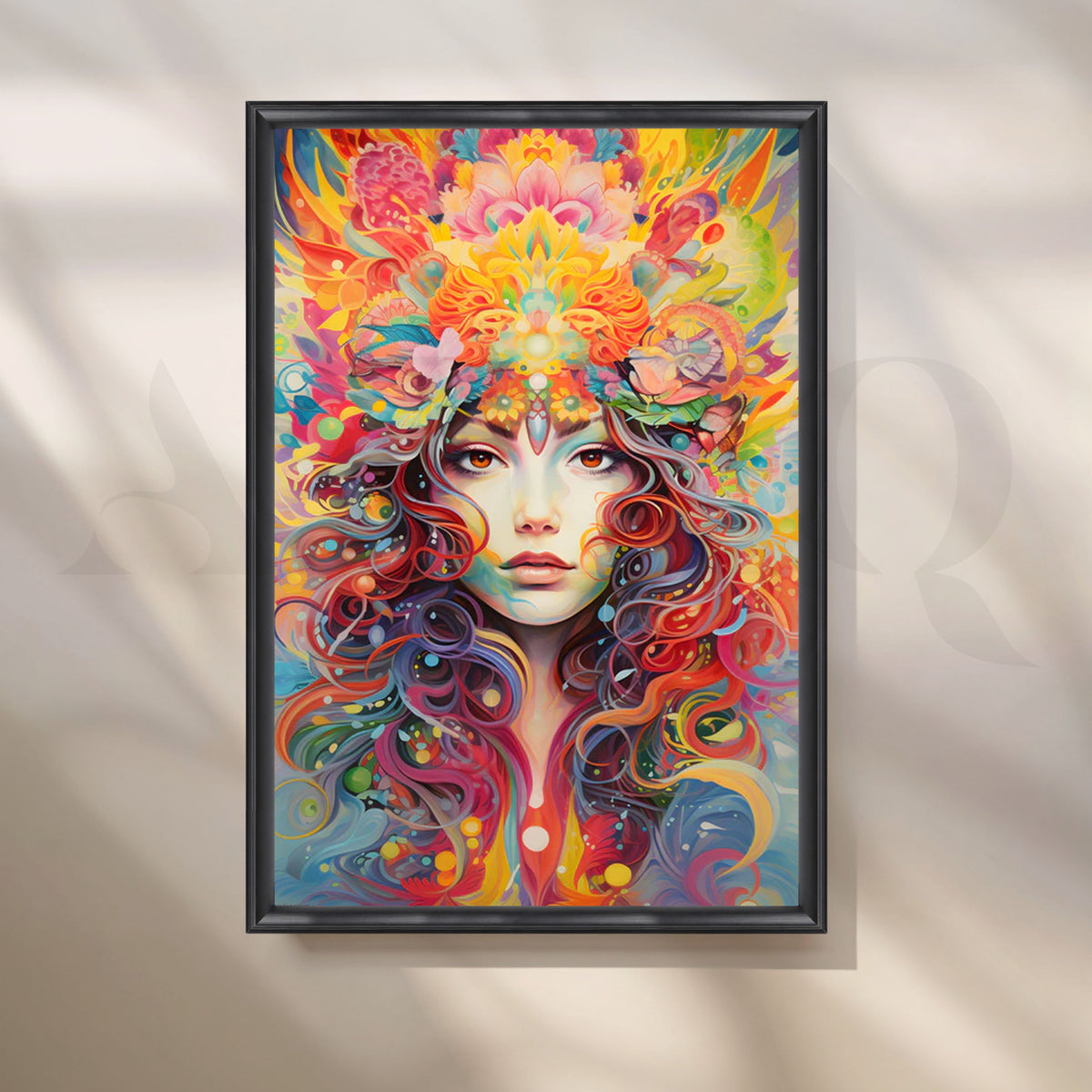 Blooming Aura Muse Canvas Painting for Living Room – Asha Art Studio – Image 3