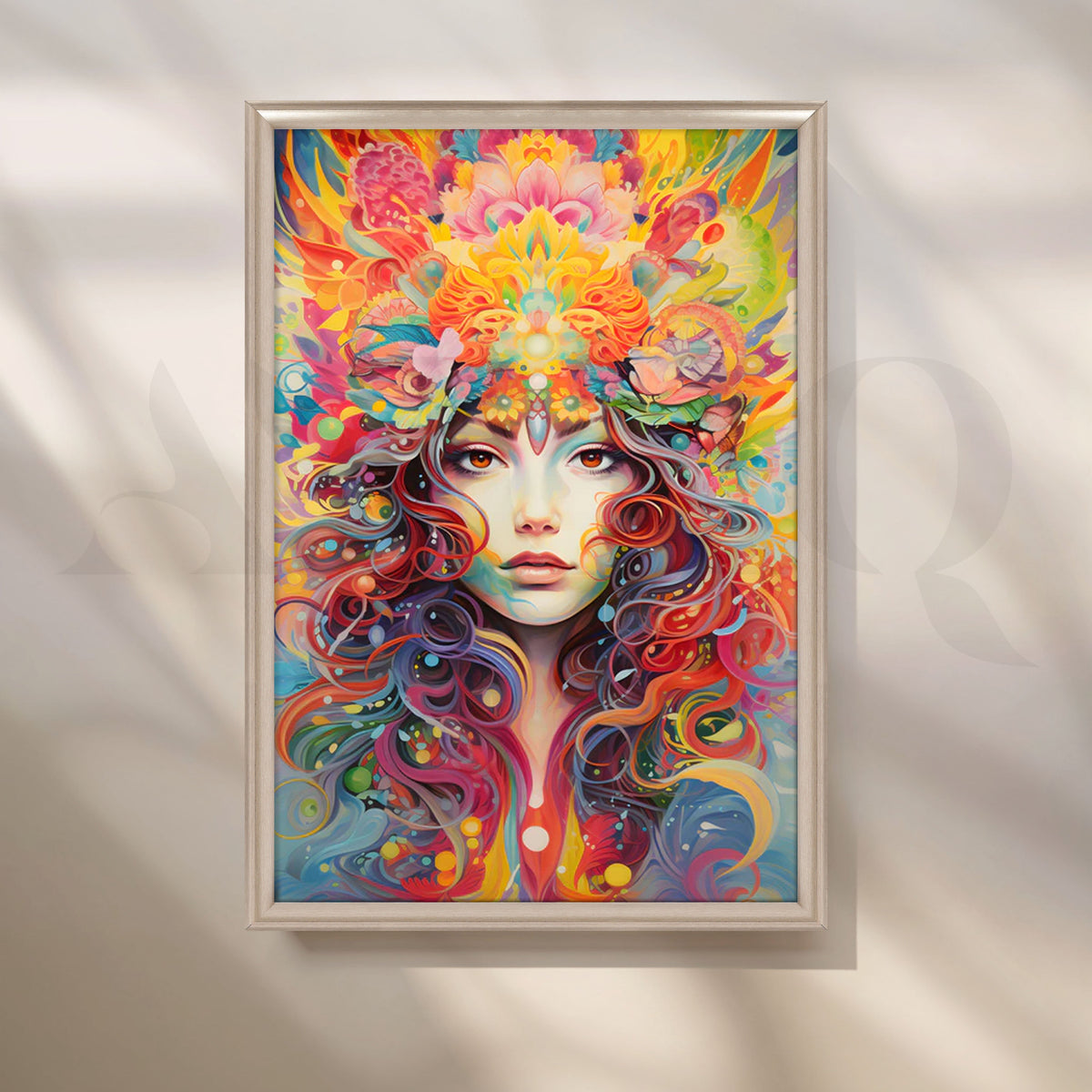 Blooming Aura Muse Canvas Painting for Living Room – Asha Art Studio – Image 4