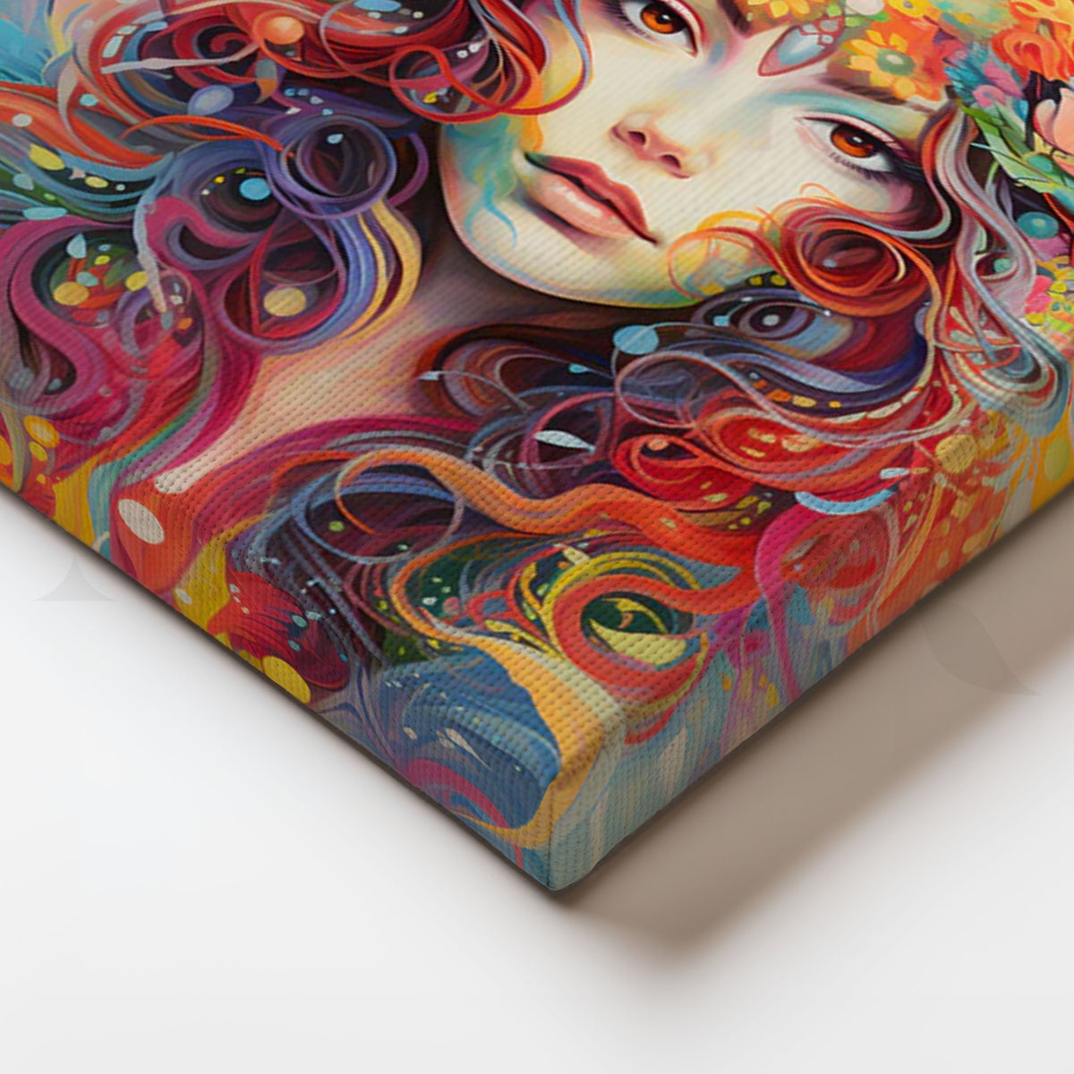 Blooming Aura Muse Canvas Painting for Living Room – Asha Art Studio – Image 2
