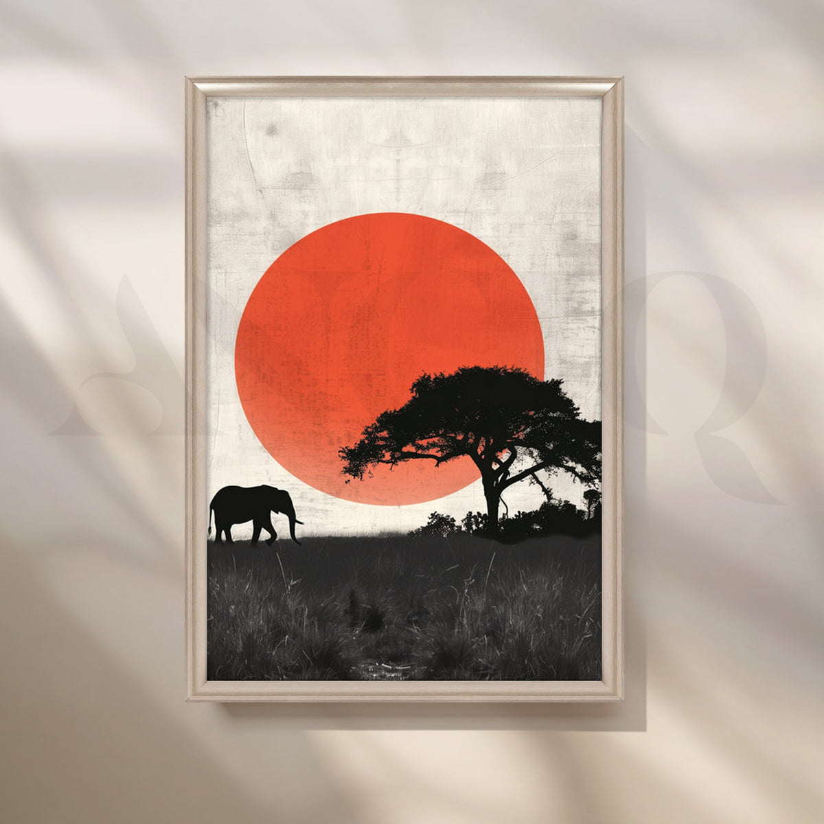 Red Sun Safari Canvas Painting for Living Room – Asha Art Studio – Image 4
