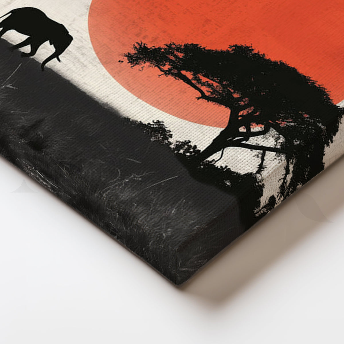 Red Sun Safari Canvas Painting for Living Room – Asha Art Studio – Image 2