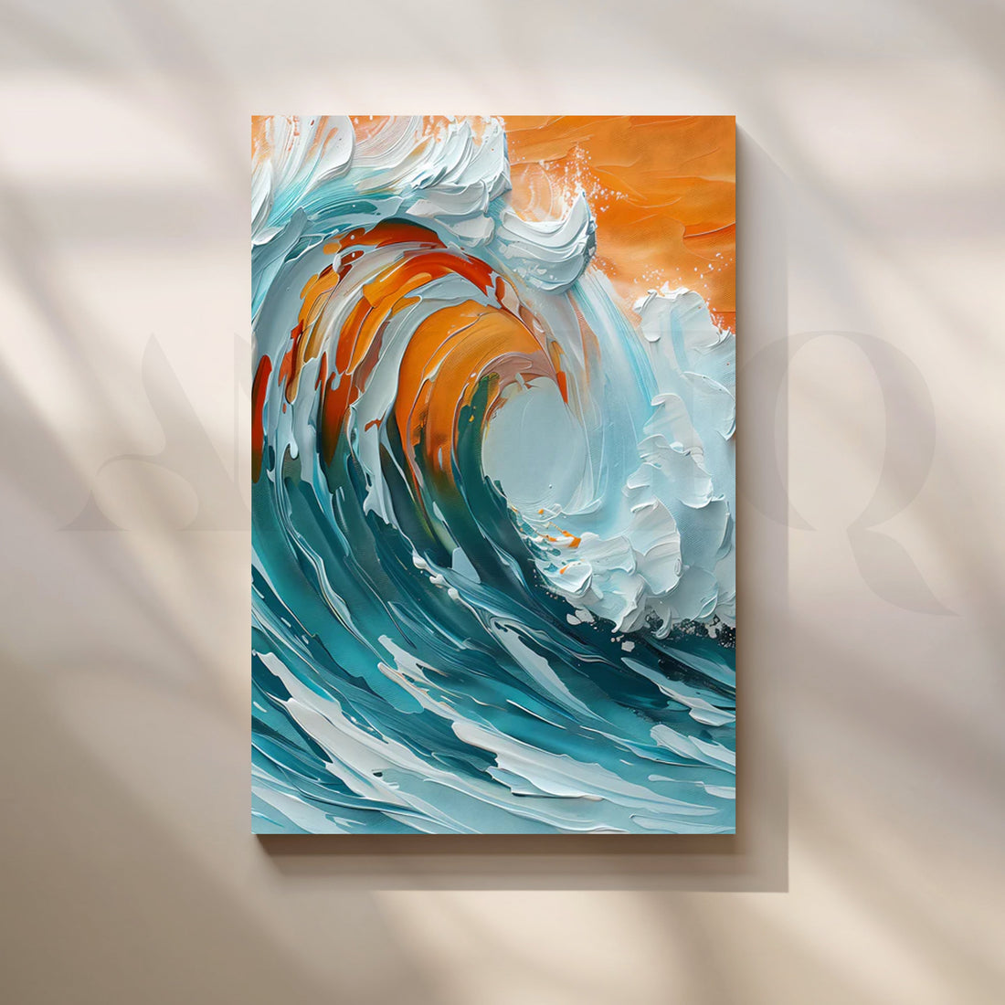 Sunset Breaker Canvas Painting for Living Room/Beach House – Asha Art Studio