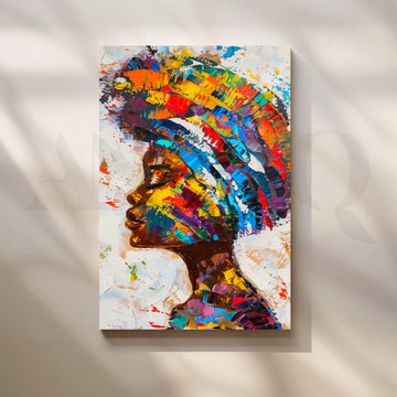 Chromatic Headdress Profile Canvas Pop Art – Asha Art Studio
