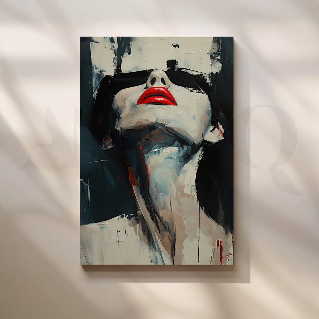Scarlet Silence Canvas Painting for Modern Living Room – Asha Art Studio
