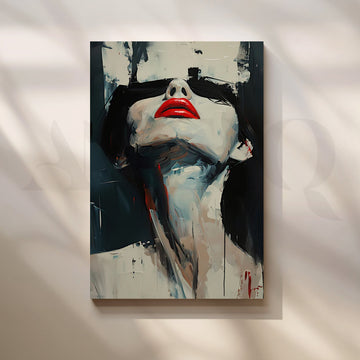 Scarlet Silence Canvas Painting for Modern Living Room – Asha Art Studio