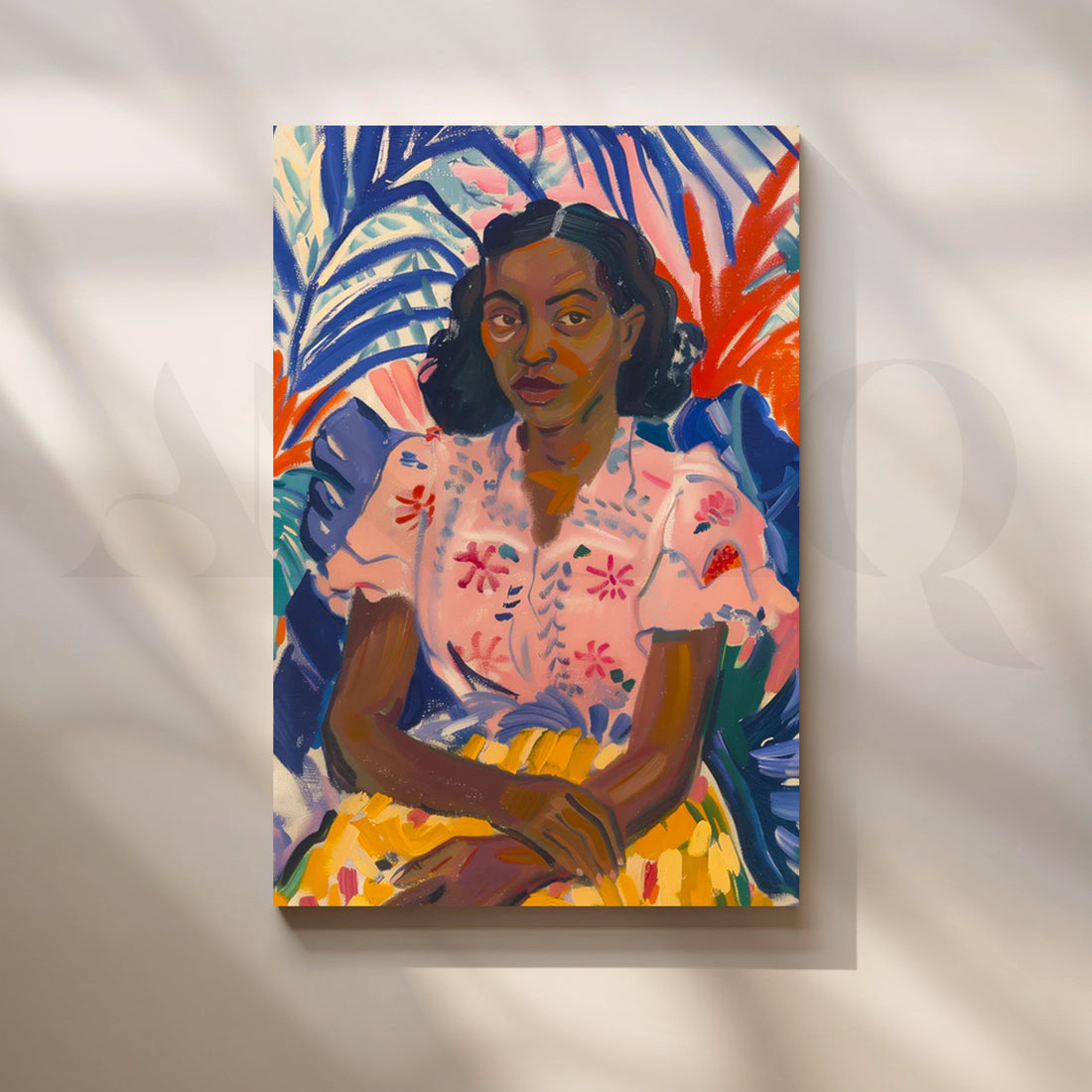 Tropical Reverie Portrait Canvas Painting for Living Room – Asha Art Studio