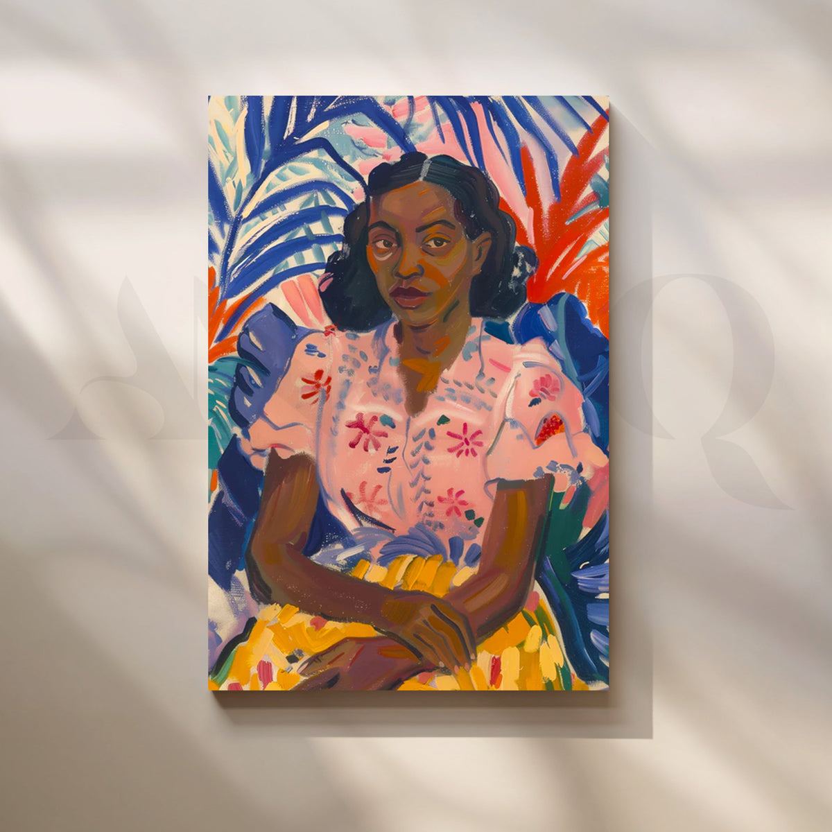 Tropical Reverie Portrait Canvas Painting for Living Room – Asha Art Studio