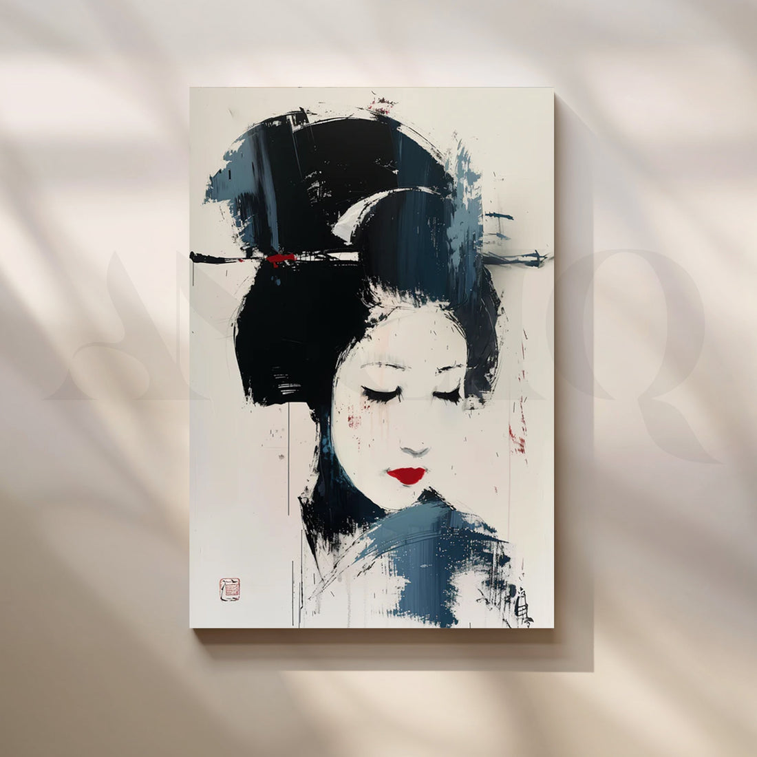 Silent Geisha Canvas Painting for Bedrooms – Asha Art Studio