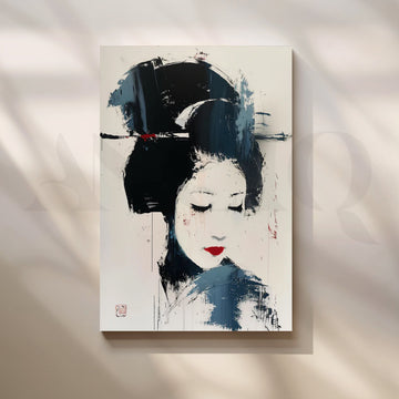Silent Geisha Canvas Painting for Bedrooms – Asha Art Studio