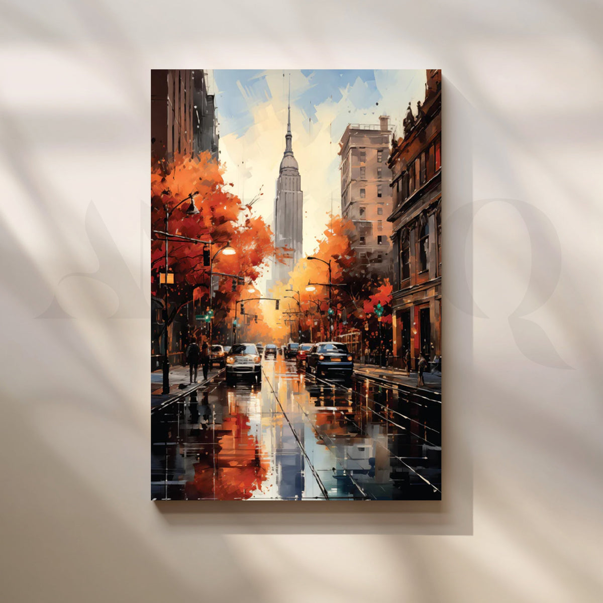 Autumn in Manhattan Canvas Artwork – Asha Art Studio