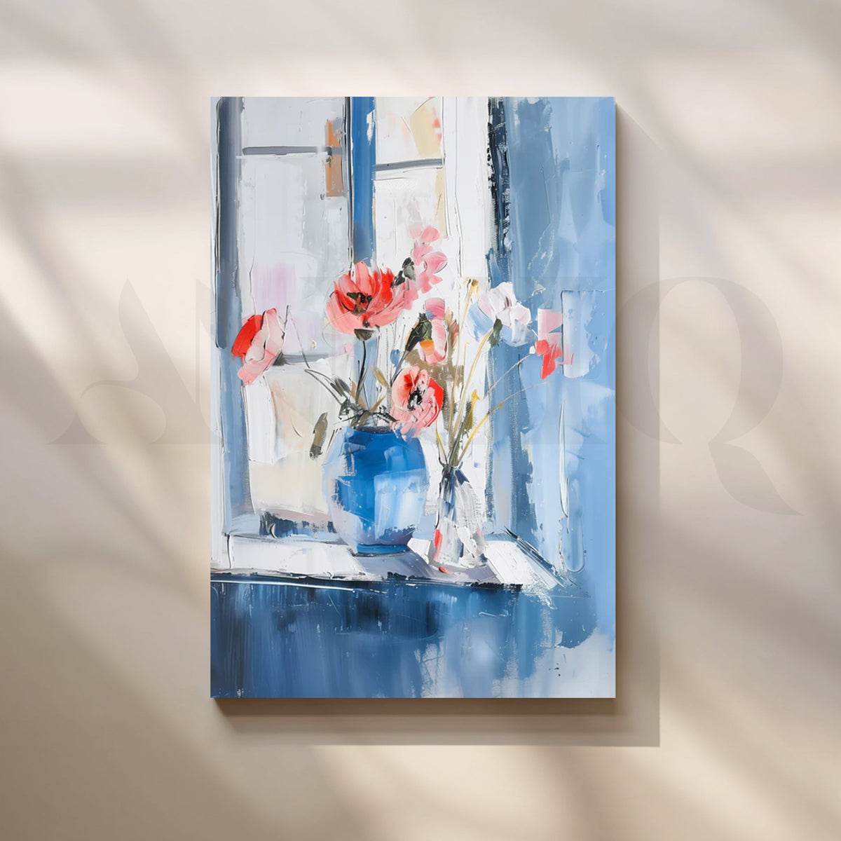 Window Blooms Canvas Painting for Kitchen & Dining Rooms – Asha Art Studio