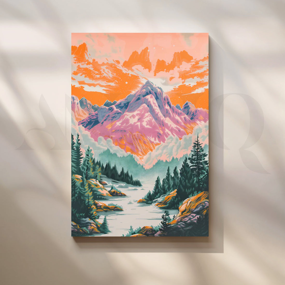 Vivid Mountain Canvas Artwork – Asha Art Studio