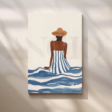 Striped Serenity Canvas Artwork – Asha Art Studio