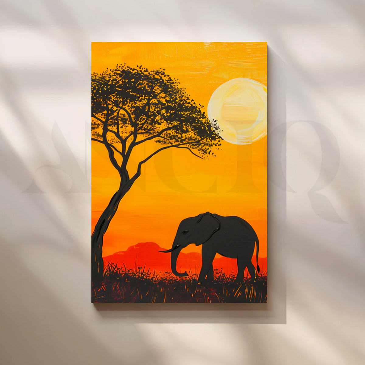 Savannah Sunset Elephant Canvas Pop Art – Asha Art Studio