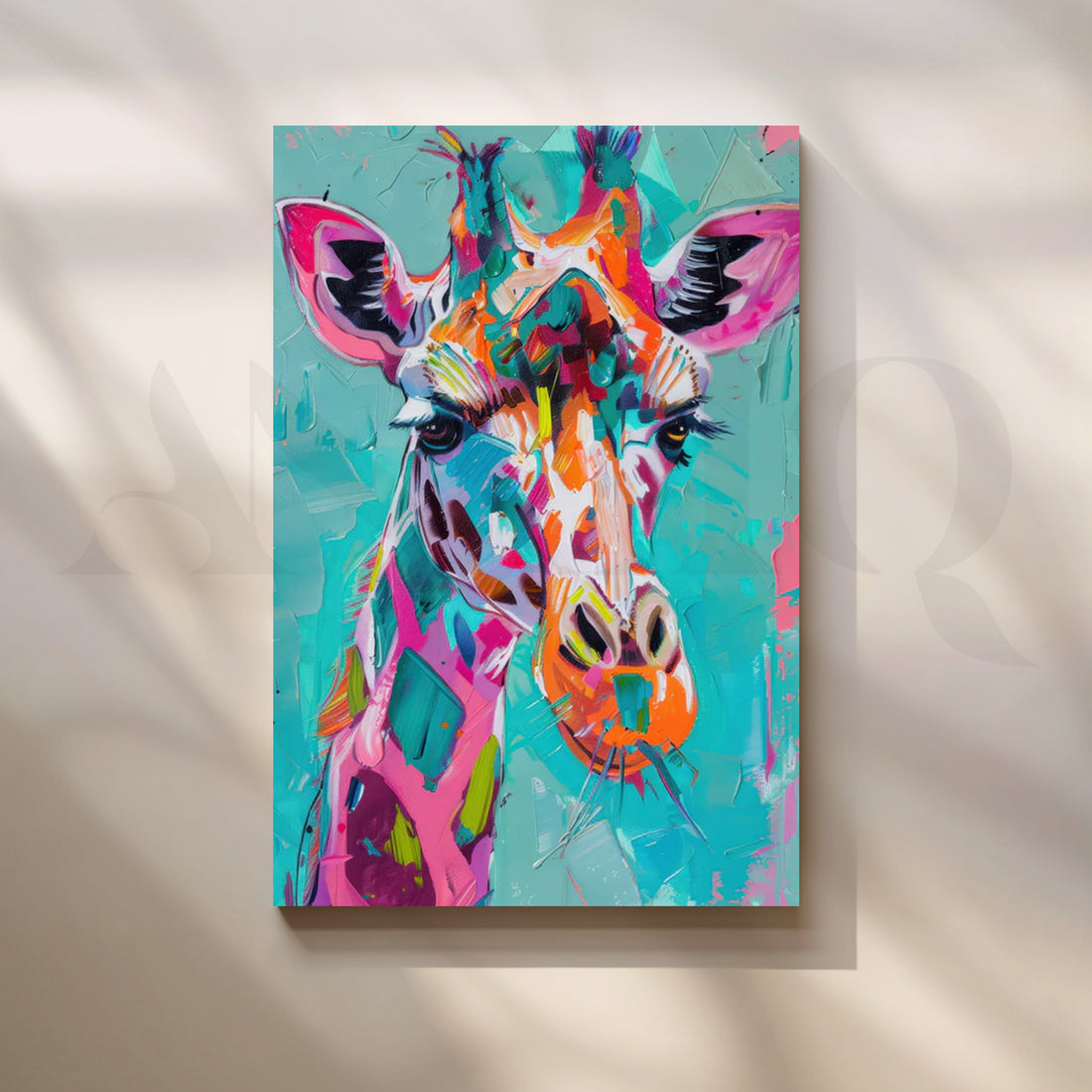 Electric Giraffe Canvas Pop Art – Asha Art Studio