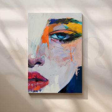 Vivid Gaze Canvas Painting for Modern Living Room – Asha Art Studio