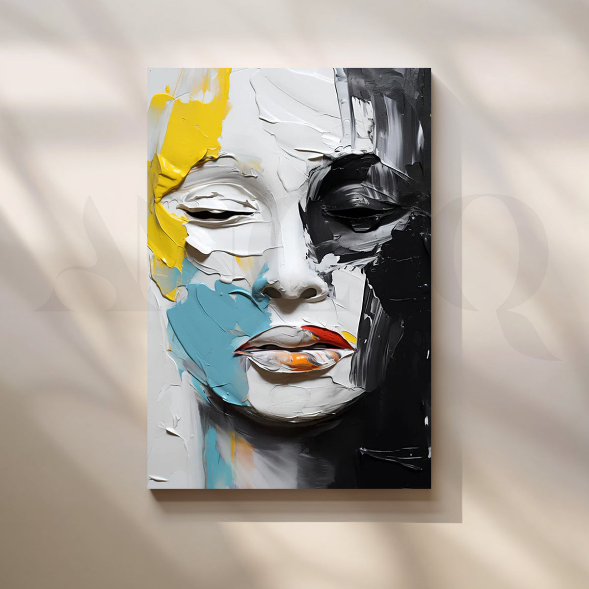 Monochrome Muse Canvas Painting for Modern Living Room – Asha Art Studio
