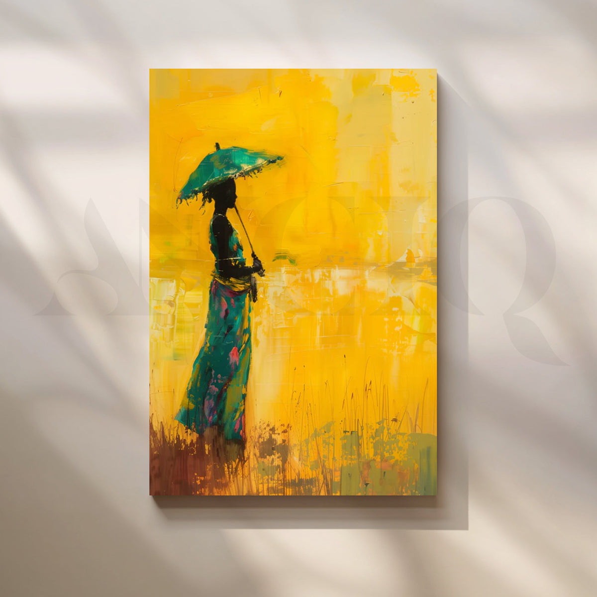 Sunlit Stroll Canvas Artwork – Asha Art Studio