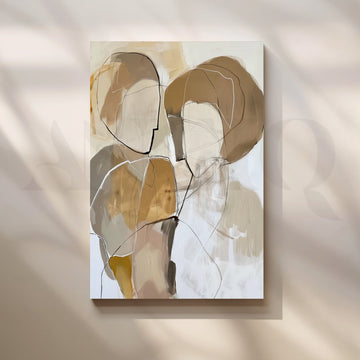 Soft Silhouettes Canvas Painting for Minimalist Living Rooms – Asha Art Studio